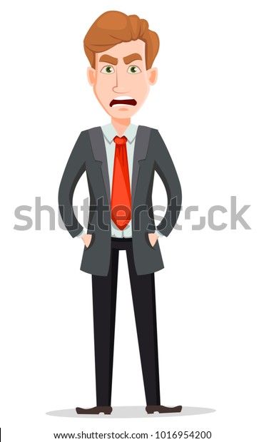 Business Man Blond Hair Cartoon Character Stock Vector Royalty