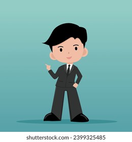 Hombre de negocios de fondo azul 