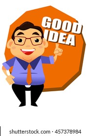 business man or boss  acting and emotion vector toon