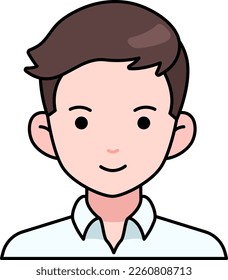Business man boy avatar User person people white shirt Colored Outline Style