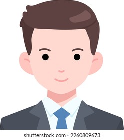 Business man boy avatar User person people necktie suit Flat Style