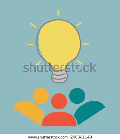 Business man brainstorming to get an big idea vector eps10