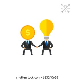 Business man brainstorming icon