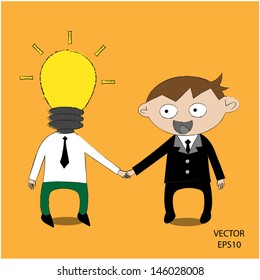 Business man brainstorming ,  vector 