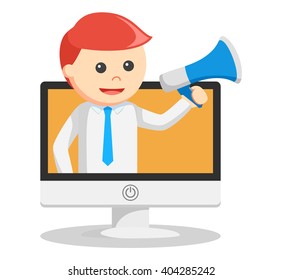 Business man broadcast the message