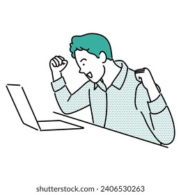 Business man, businessperson or employee staff people cartoon. Company professional minimalist illustration vector japanese style