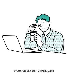 Business man, businessperson or employee staff people cartoon. Company professional minimalist illustration vector japanese style
