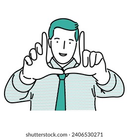 Business man, businessperson or employee staff people cartoon. Company professional minimalist illustration vector japanese style