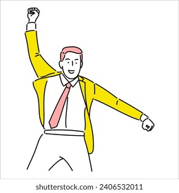 Business man, businessperson or employee staff people cartoon. Company professional minimalist illustration vector