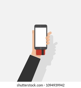 business man buy shopping online on smart phone,flat design,vector eps10,business concept