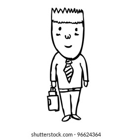 business man carrying a suitcase vector illustration