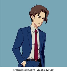Business man cartoon character. Businessman flat design vector illustration 