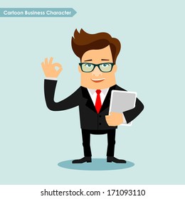 Business man cartoon character vector illustration