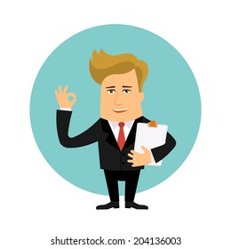 Business man cartoon character vector illustration