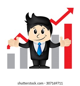 Business man cartoon character vector illustration