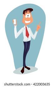 Business man cartoon character.- vector illustration