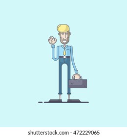 Business man cartoon character. Vector illustration using flat design
