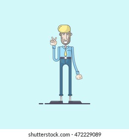 Business man cartoon character. Vector illustration using flat design