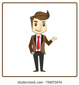 Business man cartoon character. vector illustration
