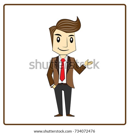 Business man cartoon character. vector illustration