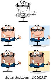 Business Man Cartoon Characters. Vector Collection 7