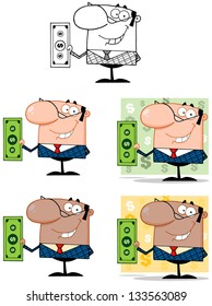 Business Man Cartoon Characters. Vector Collection 6