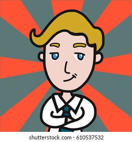 Business man cartoon charactor vector illustration