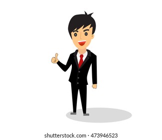 Business man cartoon smart vector
