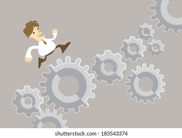 Business man Cartoon, teamwork concept 