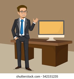 Business Man cartoon vector 10