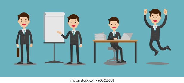 business man cartoon vector