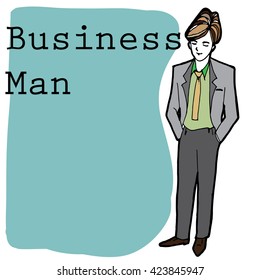 business man cartoon vector character