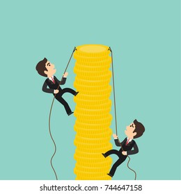 Business man cartoon vector. free space for text.