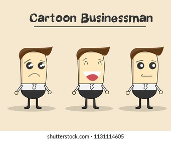 business man cartoon vector -hipster style