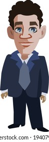 Business man cartoon vector isolated on white abckground