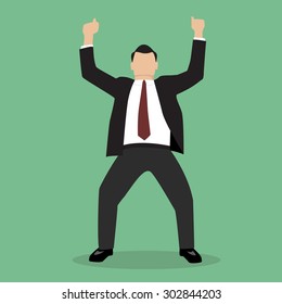 Business Man Celebrating. vector illustration