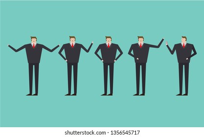 Business man charactcr set. flat coler vectcr design.