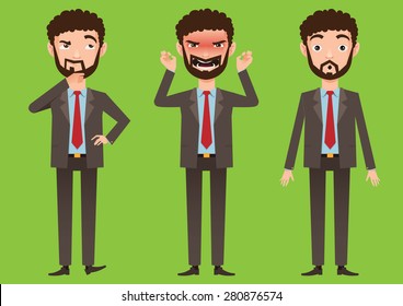 Business man character cartoon vector
