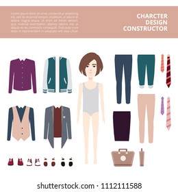 Business Man Character Constructor With Suits
