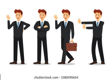 Business man character design.  Vector illustration.