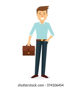 Business Man Character Design. Vector Illustration