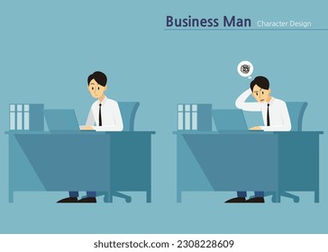 business man character design_ life of business man