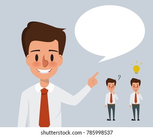business man character in different pose. people vector design.