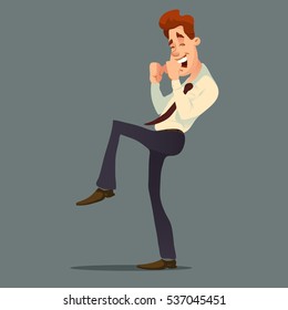 business man character, emotions and expressions, success, startup, happy successful, creative people, vector illustration