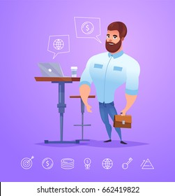business man character. Isolated vector illustration.