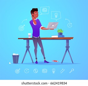 business man character. Isolated vector illustration.