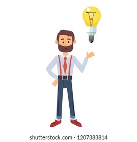 business man character and light-idea