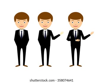 Business man character on flat design, Eps10, vector illustration.