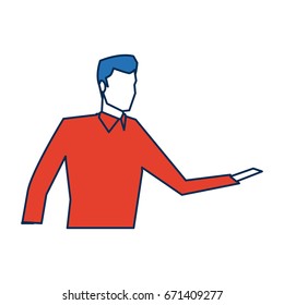 business man character person in blue and orange avatar