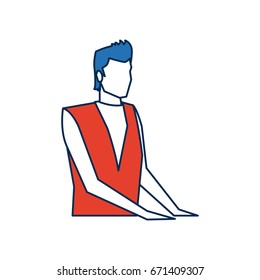 business man character person in blue and orange avatar